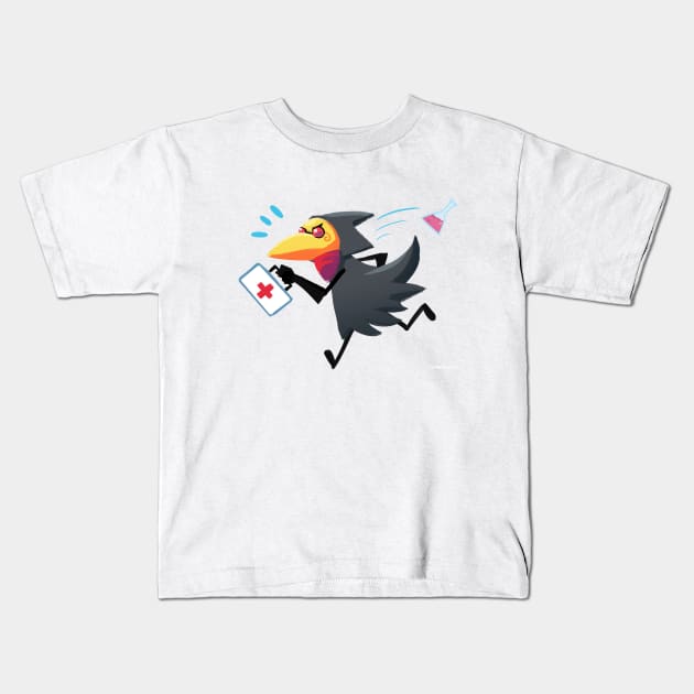 Mortimer Mycovelli runs to help Kids T-Shirt by Cosmographia